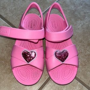 Girls Pink Croc Sandals